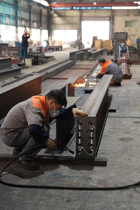 Machine frame fabrication in the workshop