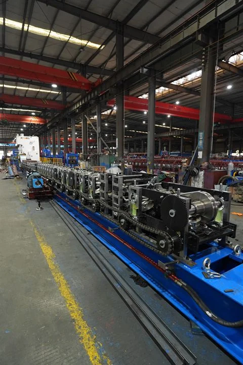 Roll forming line alignment and testing in the workshop