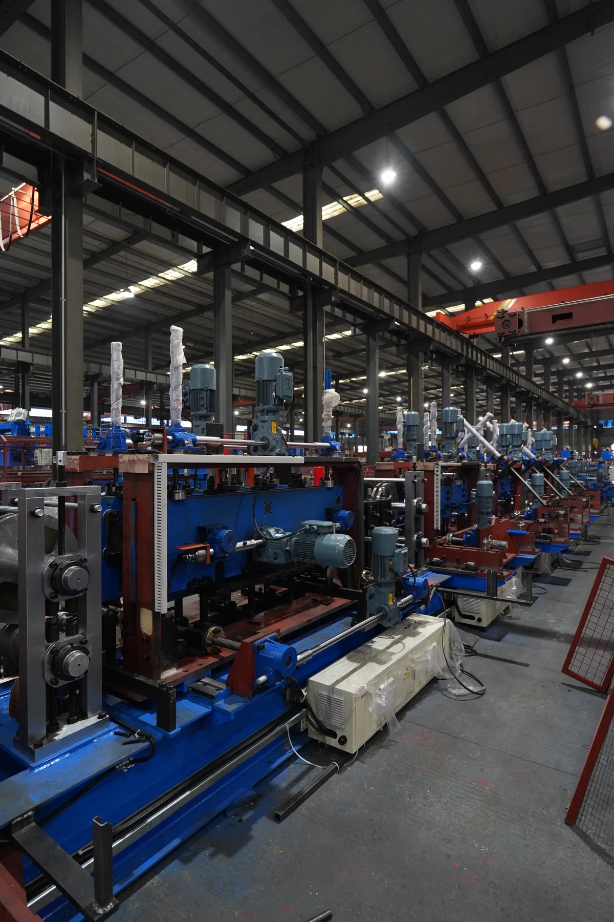 Roll forming line motors and stations in our Xiamen production base