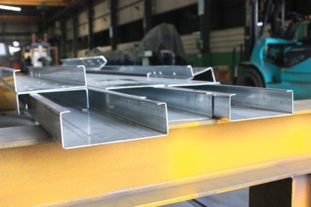 Formed C and Z purlin sample sections at our Xiamen production base