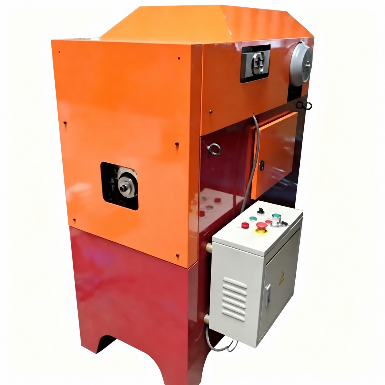 Retouched visual reference based on HDE-91 round downspout elbow forming machine catalogue photo